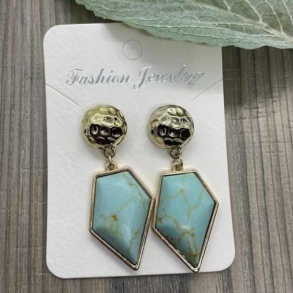Sanctuary Project Blue Stone Geo Drop Earrings - Picture 5 of 17